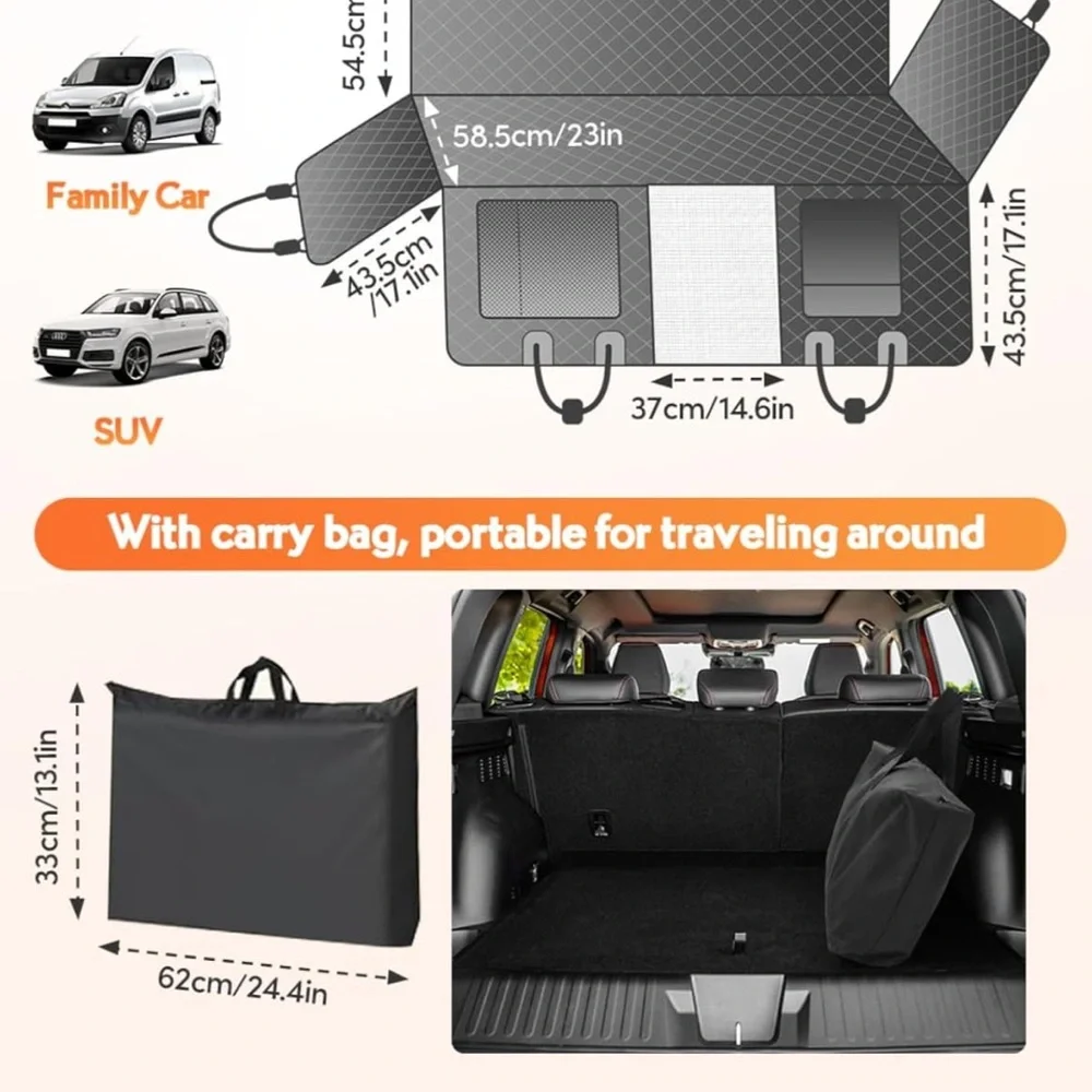Dog Car Seat Cover & Backseat Extender – Waterproof Hammock for SUVs & Trucks 🐾 - Picture 5 of 10